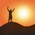 Victory at Sunset Royalty Free Stock Photo