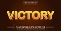 Victory text style effect editable Royalty Free Stock Photo