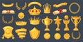 Victory Trophies icons set