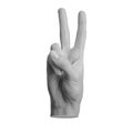 Victory, V sign, hand gesture with two fingers of winner, isolated on white background Royalty Free Stock Photo