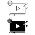Video Advertising creative vector icon set. online illustration sign collection. live symbol.