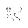 Video alarm line icon concept. Video alarm vector linear illustration, symbol, sign Royalty Free Stock Photo