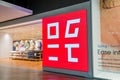 Video animation Commercial sign and logo of a Uniqlo store, a commercial brand of Fast Retailing, a Japanese clothing Royalty Free Stock Photo