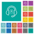 Video assistance outline square flat multi colored icons Royalty Free Stock Photo