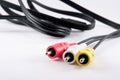 Video and audio cables plugs Royalty Free Stock Photo
