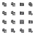 Video and audio file vector icons set