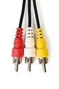 Video and audio jack over white Royalty Free Stock Photo