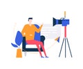 Video blogger - colorful flat design style illustration Royalty Free Stock Photo