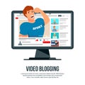 Video Blogging Character Header