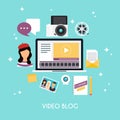 Video blogging concept. Template blogging infographics. Blog con