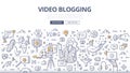 Video Blogging Doodle Concept Royalty Free Stock Photo