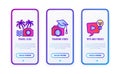 Video blogging thin line icons set: travel vlog, training, tips and tricks. Vector illustration for user mobile interface