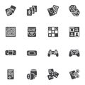 Video and board games vector icons set Royalty Free Stock Photo