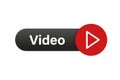 Video button. Red play icon button. Isolated vector illustration. Arrow click icon. Web button Royalty Free Stock Photo