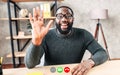 Video call with an african-american guy Royalty Free Stock Photo