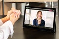 Video call business teleconference partners tablet