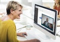 Video Call Chat Meeting Talking Concept Royalty Free Stock Photo