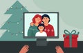 Video call Christmas. New year online with your family