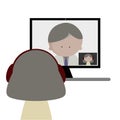 video call and face time. Icon vector illustration. Remote working, telework concept.