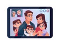 Video call, family chat on tablet, internet chat