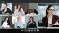 video call group virtual meeting business women Royalty Free Stock Photo
