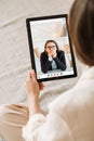 video call home e-learning online teacher tablet Royalty Free Stock Photo