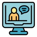 Video call icon vector flat Royalty Free Stock Photo