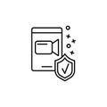 Video call shield smartphone icon. Element of cyber security icon
