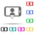 video call from a smart phone multi color style icon. Simple thin line, outline vector of web icons for ui and ux, website or Royalty Free Stock Photo