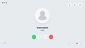 Video call UI. Computer communication technology. Laptop online conference screen template, interface buttons to accept