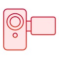 Video camera flat icon. Movie camera red icons in trendy flat style. Media technology gradient style design, designed Royalty Free Stock Photo