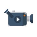 Video camera flat icon, vector icon Royalty Free Stock Photo