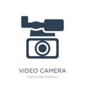 video camera from frontal view icon in trendy design style. video camera from frontal view icon isolated on white background. Royalty Free Stock Photo