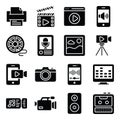 Video Camera Glyph Icons Pack