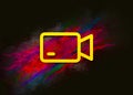 Video camera icon colorful paint abstract background brush strokes illustration design