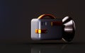 video camera icon on dark background 3d render concept for recording live