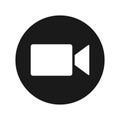 Video camera icon flat black round button vector illustration Royalty Free Stock Photo