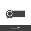 Video Camera icon in flat style isolated on white background. Royalty Free Stock Photo