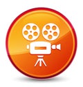 Video camera icon special glassy orange round button Royalty Free Stock Photo