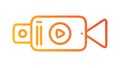 Video Camera Icon with Play Button and Output Symbol, vector design Generative AI Royalty Free Stock Photo