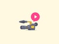 Video camera icon. Recording and playback. Royalty Free Stock Photo