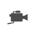 Video camera icon. Silhouette, isolated vector symbol. Royalty Free Stock Photo