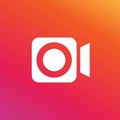 Video camera icon. Social media symbol on a gradient background. Royalty Free Stock Photo