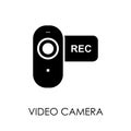 Video camera icon symbol flat style vector illustration Royalty Free Stock Photo