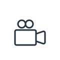 video camera icon vector from electronics concept. Thin line illustration of video camera editable stroke. video camera linear Royalty Free Stock Photo