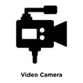 Video Camera icon vector isolated on white background, logo concept of Video Camera sign on transparent background, black filled