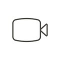 Video camera icon vector. Line live stream symbol.