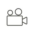 Video camera icon vector. Line movie symbol.