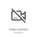 video camera icon vector from miscellaneous collection. Thin line video camera outline icon vector illustration. Outline, thin Royalty Free Stock Photo