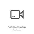 video camera icon vector from miscellaneous collection. Thin line video camera outline icon vector illustration. Outline, thin Royalty Free Stock Photo